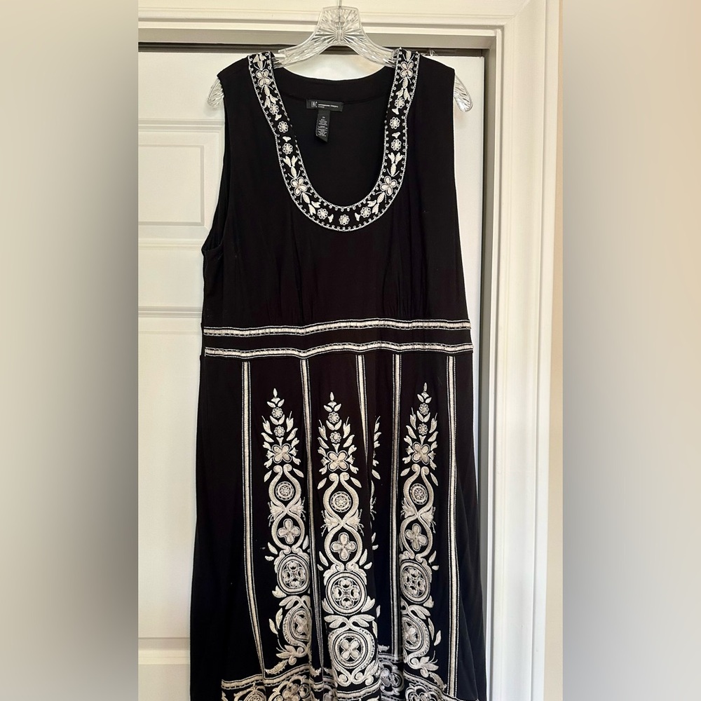 INC International Concepts Black Dress with White Detailing